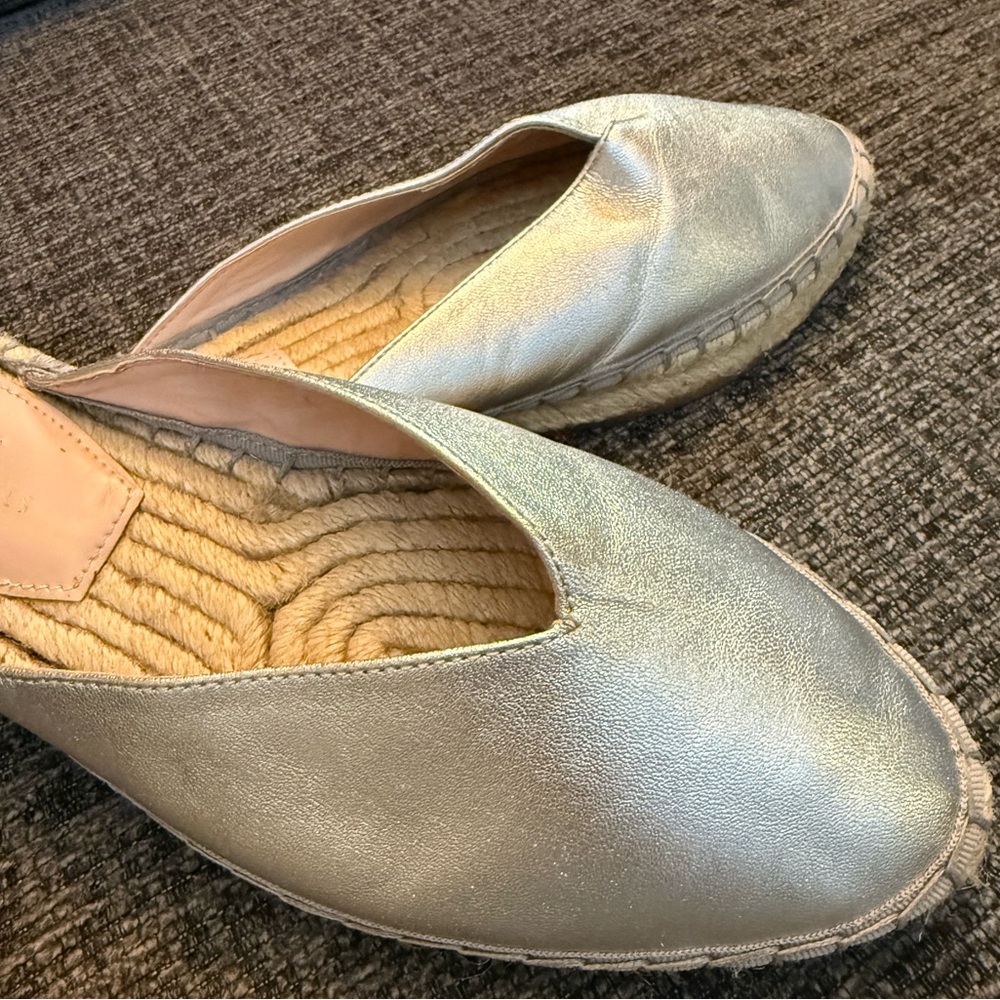 Avec Les Filles Metallic Silver Espadrilles - Picture 2 of 6